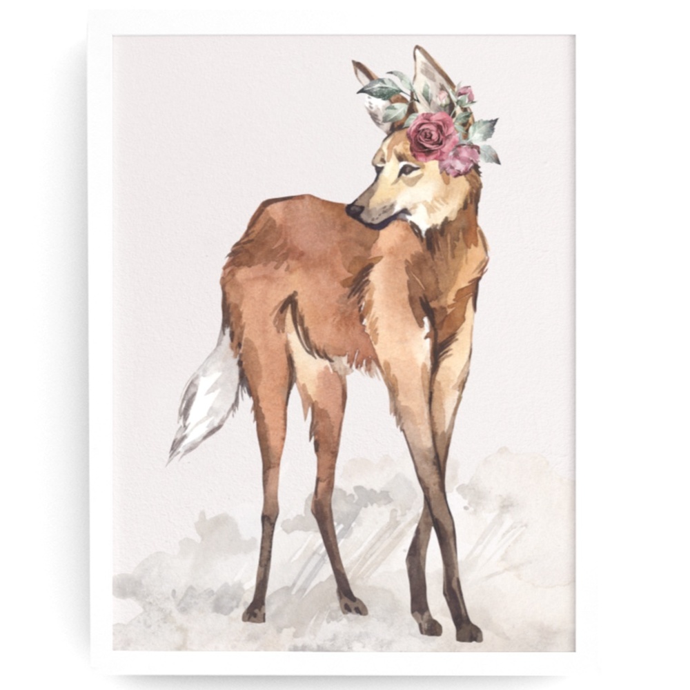 Maned Wolf Watercolor Illustration Wall Art Print Poster Unframed - Picture 1 of 17